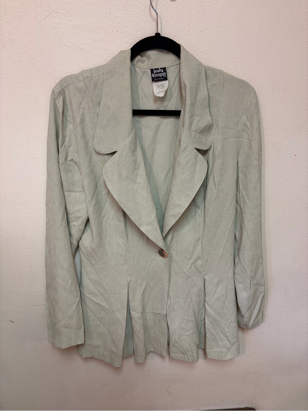 Judi Knapp Light Sage Single-Button Tailored Blazer